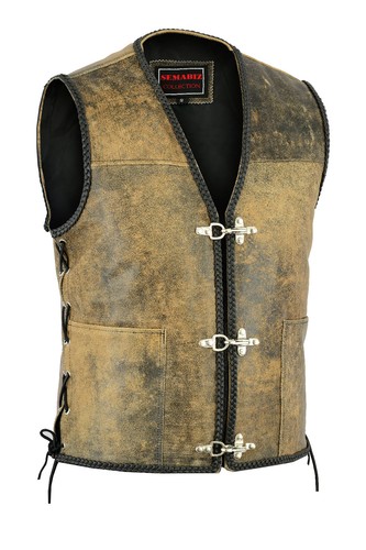 Men distressed leather - distressed, fish