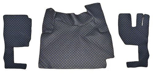 Eco leather black - leather, black+blue