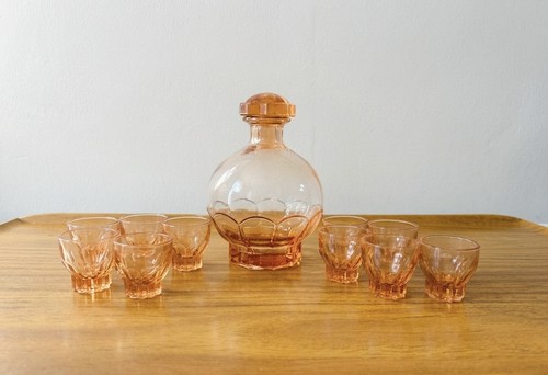 French pink depression glass - pink,