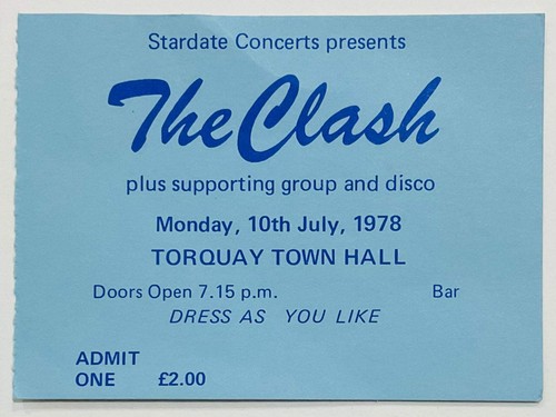 Clash original concert ticket - clash,