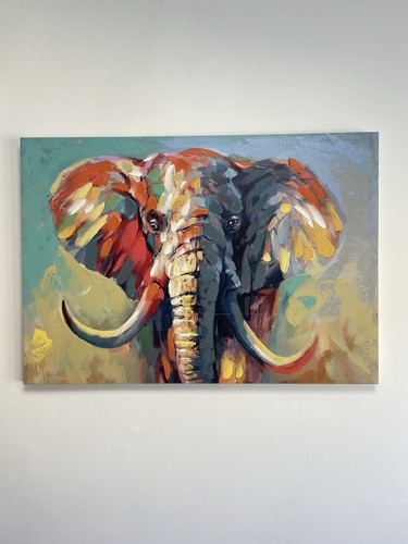 Abstract elephant art canvas - elephant,
