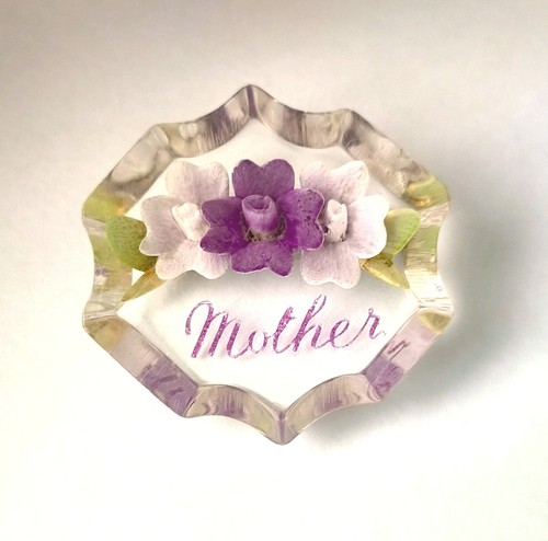 Vintage reverse carved lucite - reverse,