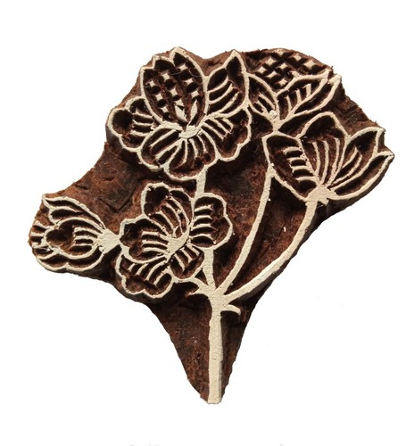 Flower floral wooden stamp - flower,