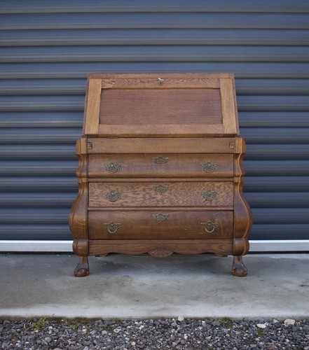 Antique oak bombe - oak,