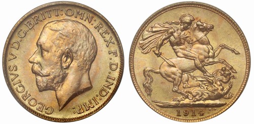 George 1914 sovereign - v, 1914-c