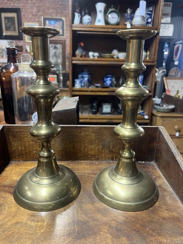 Pair brass church altar - pair,