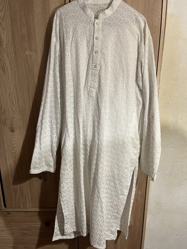 Men white cotton - white, kurta