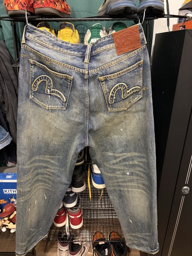 Mens evisu jeans paint - mens,