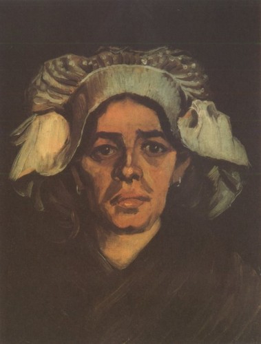 Female peasant head with white - head,