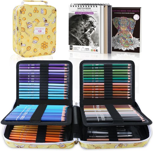 130 coloured pencils - set, for