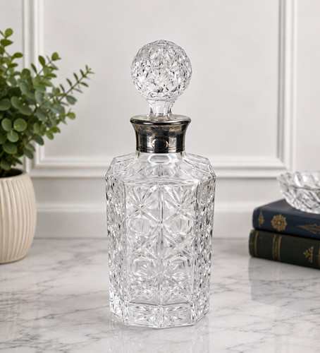 Cut crystal whisky decanter - cut,