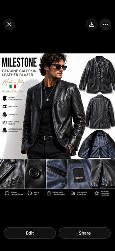 Men leather blazer - men’s,