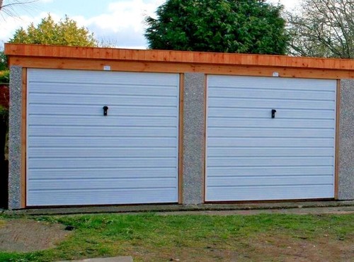 Concrete double garage - concrete,