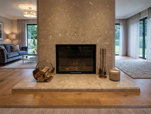 Crema marfil limestone - limestone, hearth