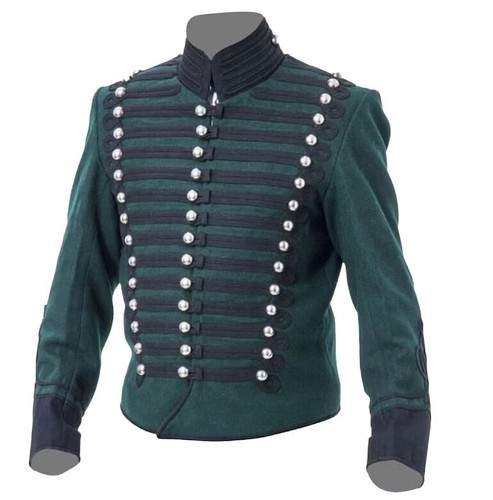 Men green military hussar - men's,