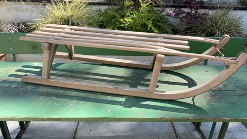 Vintage wooden snow - wooden, sledge