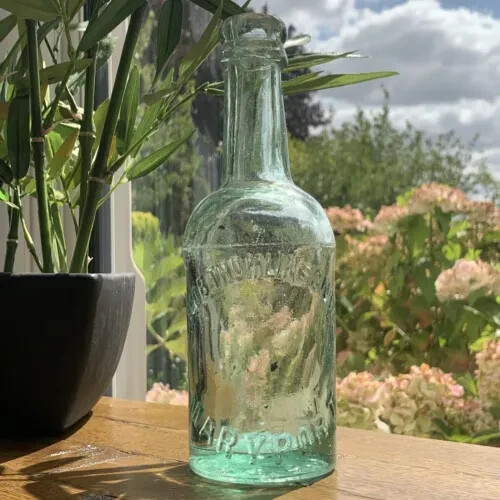 Clear green vintage bottle - clear,