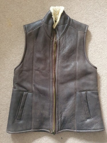 Brown leather real sheepskin - real,