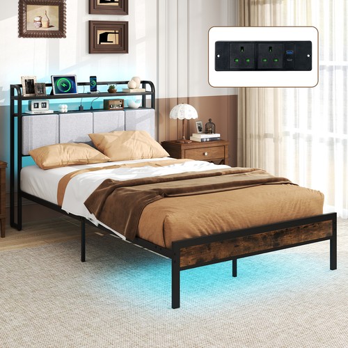 Double size platform bed with - size,