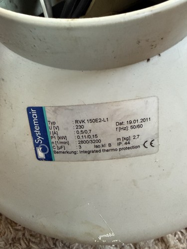 Rvk systemair 150e2 150mm - ,