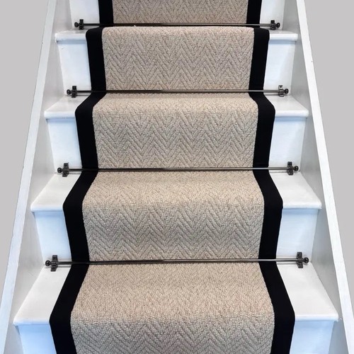 Herringbone carpet stair - carpet,