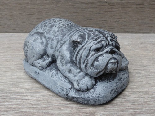 Handcrafted cast stone bulldog - handcrafted,