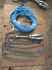 8kg Grapnel style boat anchor Kit  5m Of 8mm chain 150ft 10mm rope