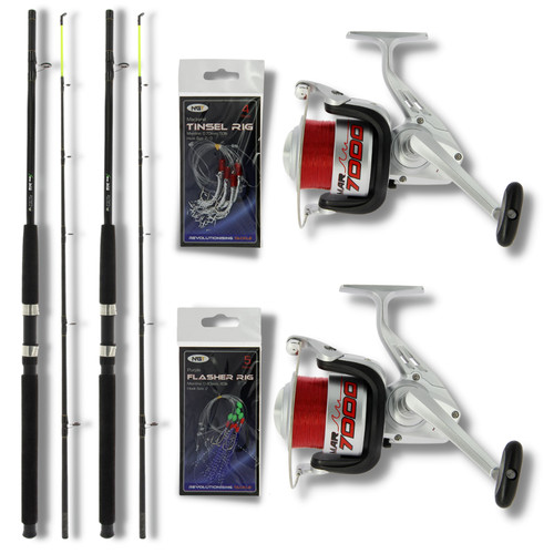 Sea fishing boat rods and - sea,