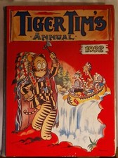 1932 HB Tiger Tim Annual Comic Strip Stories Adventures Cute Illustrations