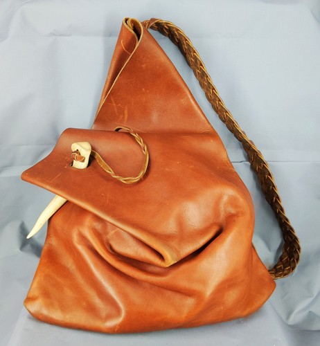 Handmade leather shoulder bag - leather,