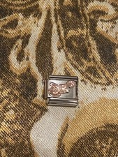 New Rose Gold Violin ?Silver Italian Charm Fits 9mm Classic Nomination Bracelet