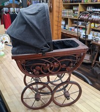 Vintage Wooden Doll Pram with