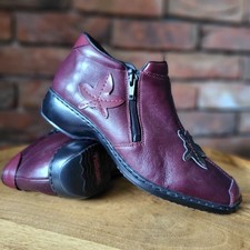Reiker Ladies Floral Ankle Boots - Dual Zip - Size 38 (UK5) VGC