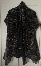 Quirky Black Net Cardigan by