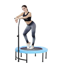 HOMCOM 40" Mini Trampoline Rebounder Jumper Adjustable Handle Blue