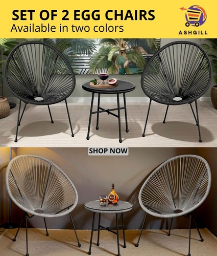 Egg chair 3pc - chair, bistro