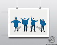 BEATLES HELP- Minimalist Band Poster Silhouette Music Minimal Lennon McCartney