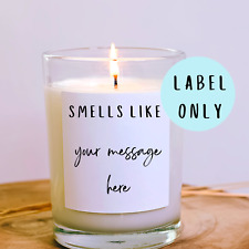 Personalised custom made candle label, smells like custom candle label