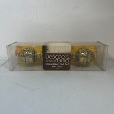 Vintage Designers Guild By Newell Decorative Curtain Pole End Set Brass Finish