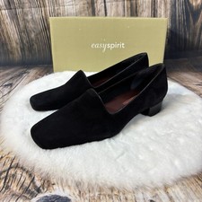 New Easy Spirit Women’s Anti Gravity Shoes 9 Comfort Black Suede Career Slip On