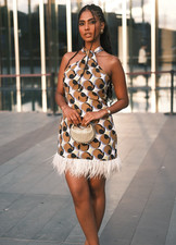 Zara Geometric Feather Print