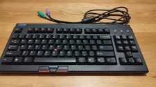 IBM RT3200 37L0888 US Black Space Saver II PS/2 Wired Keyboard Great Condition