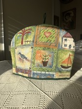 Retro Vintage Tea Cosy Cozy Cozie Birds Boat Green/ Orange Multi