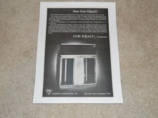 Klipsch Belle Klipsch Speaker Ad, 1973, 1 page, Klipschorn design