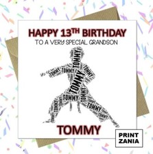 Personalised Karate Muay Thai Birthday Card Boys Son Grandson Nephew Brother AKY