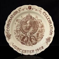Antique Royal Worcester Plate 1902 King Edward VII Coronation, England