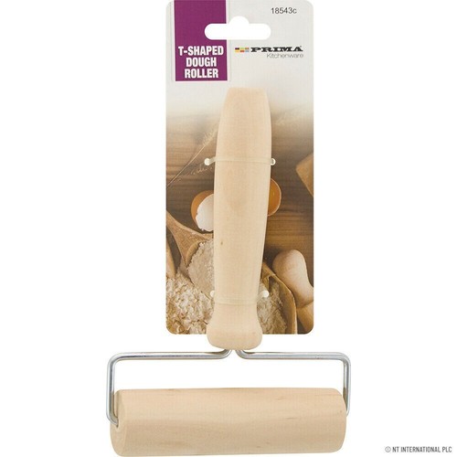Wooden shaped dough roller - t,