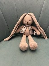 Kaloo Bunny Rabbit Soft Toy Plush Long Ears Lapin Beige Bow Scarf 10”