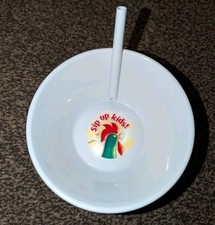 collectable 2 x Kellogg's Cornflakes Sip Up Kids Cereal Bowl with Straw 2012