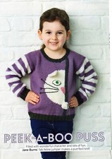 ~ Pull-Out Knitting Pattern For  Child's Peek-A-Boo Pussy Cat Jumper ~ 22" ~ 30"